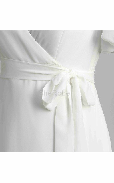 Reißverschluss sexy romantisches modisches Brautkleid mit Gürtel aus Chiffon - Bild 7