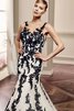 Elegante Vestido de Novia de Corte Sirena de Apliques de Cremallera de Barco - 5
