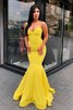 Robe de bal de col en cœur merveilleux de sirène en satin naturel - 1