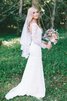 Plissiertes luxus langes romantisches Brautkleid aus Chiffon mit Reißverschluss - 3
