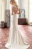 Robe de mariée sexy sobre boutonné de col entaillé avec manche épeules enveloppants - 2