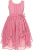 Robe de cortège enfant plissage avec sans manches ligne a avec nœud - 1