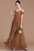 Robe demoiselle d'honneur naturel d'epaule ecrite jusqu'au sol de princesse ligne a - 9
