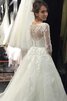Robe de mariée romantique informel moderne de traîne mi-longue a-ligne - 3