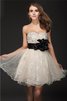 A Linie Ärmelloses Organza Reißverschluss Mini Cocktailkleid - 1