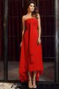 Robe demoiselle d'honneur bref de bustier asymétrique manche nulle avec chiffon - 23