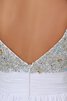 Abito Laurea con Perline in Chiffon V-Scollo Corto - 5