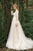 Robe de mariée en tulle jusqu'au sol avec manche longue spécial salle interne - 4