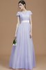 A Linie Prinzessin Normale Taille Brautjungfernkleid mit Schleife mit Gürtel - 24