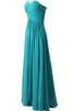 Abito da Damigella Cerniera Cuore A-Line A Terra in Chiffon con Piega - 17
