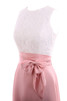 Halle Vintage langes konservatives Elegantes Cocktailkleid mit bedeckter Rücken - 5