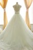 Abito da Sposa Cerniera in Pizzo con Maniche Lunghe in pizzo Allacciato in Tulle - 5