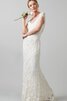 Kurze Ärmeln plissiertes enges glamouröses bodenlanges Brautkleid mit gekappten Ärmeln - 1