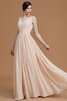 Abito da Damigella A Terra Naturale Principessa in Chiffon A-Line - 5
