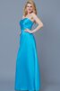 Ärmelloses Satin langes Elegantes einfaches Brautjungfernkleid mit Rüschen - 4