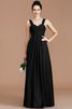 Robe demoiselle d'honneur naturel en chiffon de col en cœur jusqu'au sol d'empire - 8