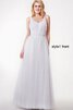 Moderno Vestido de Dama de Honor de Escote de Tirantes Espaguetis con Cintas - 2