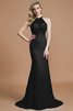 Schaufel-Ausschnitt Normale Taille Ärmelloses Sweep Zug Brautjungfernkleid aus Chiffon - 7