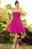 Robe demoiselle d'honneur bref a-ligne manche nulle de princesse avec fronce - 11