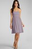 Robe demoiselle d'honneur bref en chiffon ruché col en forme de cœur - 9