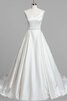 Abito da Sposa A Terra V-Scollo in Organza Senza Maniche Cerniera Naturale - 1