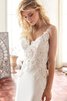 Abito da Sposa in Chiffon in Pizzo Senza Maniche moda V-Scollo con Ricamo - 3