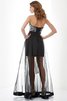 Normale Taille A Linie Herz-Ausschnitt Abendkleid mit Rücken Schnürung aus Organza - 2