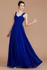 Robe demoiselle d'honneur naturel en chiffon de col en cœur jusqu'au sol d'empire - 7