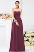 Drapiertes Prinzessin A Linie Bodenlanges Brautjungfernkleid aus Chiffon - 5