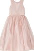 A-Line Ärmellos Tüll normale Taille knöchellanges Blumenmädchenkleid - 1