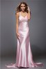 Elastischer Gewebter Satin Enges Sweep train Natürliche Taile Sittsames Ballkleid - 1
