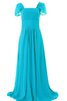 Abito da Cerimonia Bambini con Piega Impero in Chiffon con Increspato alta vita Quadrato - 1
