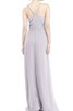 Robe demoiselle d'honneur v encolure a-ligne bandouliere spaghetti avec chiffon avec ruban - 2