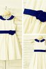 Reißverschluss Satin Prinzessin Natürliche Taile Blumenmädchenkleid mit Blume - 5