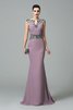Reißverschluss Chiffon Perlenbesetztes Attraktives Abendkleid mit Empire Taille - 1