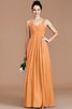 Robe demoiselle d'honneur naturel en chiffon de col en cœur jusqu'au sol d'empire - 26