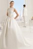 Garten Halle Bateau Dom romantisches Brautkleid mit Blume - 1