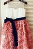 Prinzessin Reißverschluss Ärmelloses Wadenlanges Blumenmädchenkleid mit Bordüre - 1