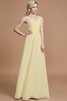 Robe demoiselle d'honneur naturel ligne a de col en v de princesse en chiffon - 13