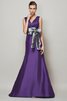 Prinzessin Taft V-Ausschnitt Bodenlanges Anständiges Abendkleid - 1