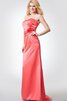 Robe demoiselle d'honneur plissé romantique en satin avec ruban avec zip - 2
