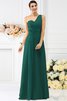Empire Taille Prinzessin Reißverschluss Bodenlanges Brautjungfernkleid mit Plissierungen - 9