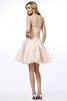 Robe fête de la rentrée naturel de princesse de col en cœur a-ligne avec perle - 2