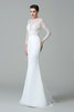 Robe de mariée elégant longue naturel de sirène avec manche longue - 5