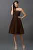 Robe demoiselle d'honneur courte naturel manche nulle a-ligne au niveau de genou - 7