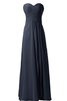 Abito da Damigella Cerniera Cuore A-Line A Terra in Chiffon con Piega - 8