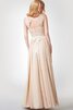 Robe demoiselle d'honneur romantique avec zip a-ligne avec ruban manche nulle - 5