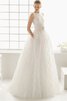 Robe de mariée luxueux fermeutre eclair a-ligne avec sans manches col en bateau - 1