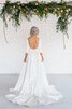 A-Line Hoher Kragen plissiertes romantisches schlichtes Brautkleid aus Satin - 1
