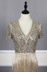 Leuchtenden Ewiges Satin V-Ausschnitt Schickes Ballkleid - 3